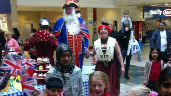 A giant tea party in Stretford Mall