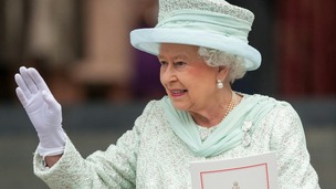 The Queen waving 