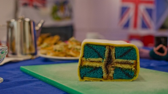 Union flag battenburg cake