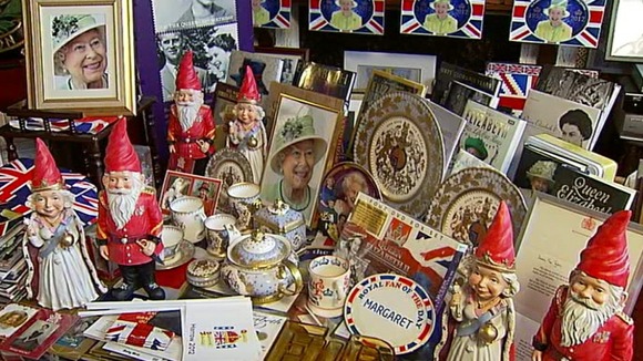 Royal china, photographs, books - and gnomes.