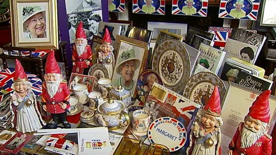 Royal china, photographs, books - and gnomes.