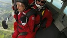 Jock prepares for the huge jump down to Ranville.