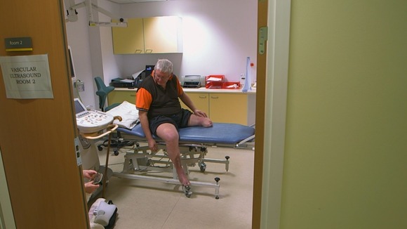 Man on hospital bed