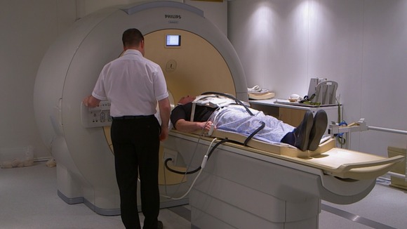 Man in MRI machine