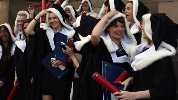 Edinburgh University students pictured graduating.
