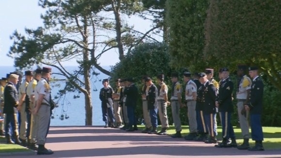 Memorial services are being held at the Commonwealth War Graves Cemetery in Bayeux.