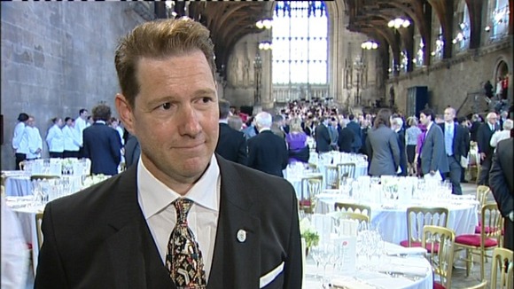 Stonemason Brad Steele joins the Duke and Duchess of Cambridge at dinner