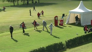 Players on the 1st tee at Stoke By Nayland Golf Club