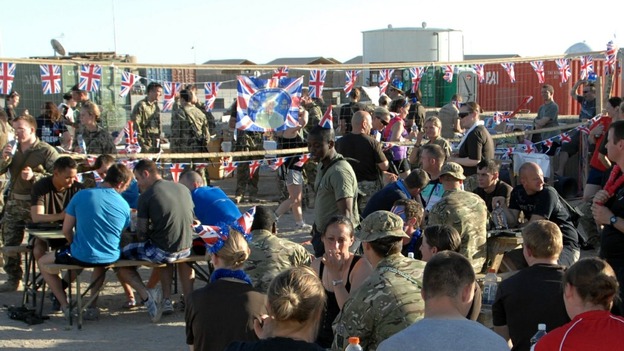 A 'Jubilee Big Lunch' was organised in Camp Bastion where British troops are based