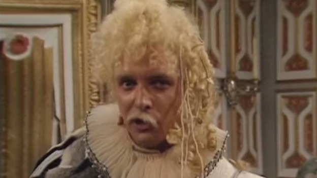 Rik Mayall, who has died aged 56, in a scene from Blackadder.