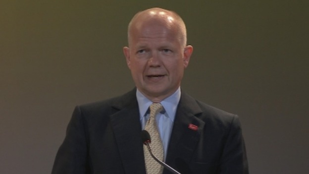 Foreign Secretary William Hague at the Time To Act summit in London.
