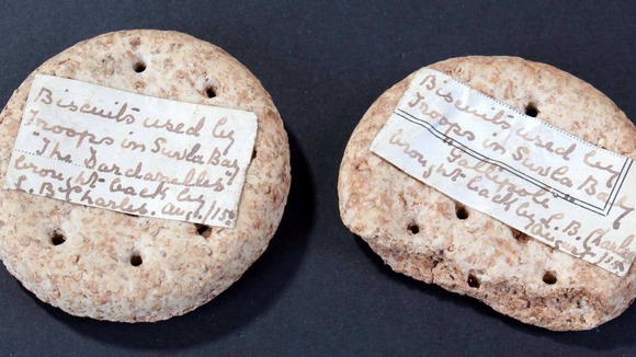 The bidding for the biscuits, which have survived some of the bloodiest battles of WWI, will start at £60.
