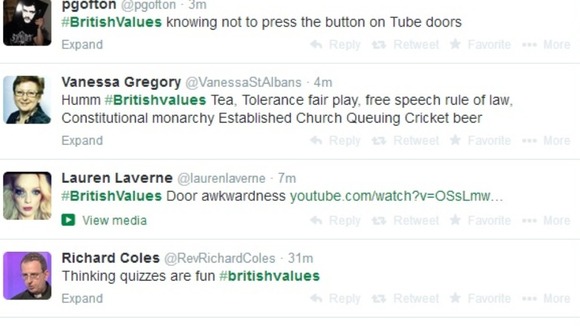 The hashtag #BritishValues has provided some interesting ideas for what Michael Gove might have meant.