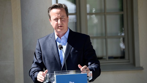 Prime Minister David Cameron pictured in Sweden earlier today.