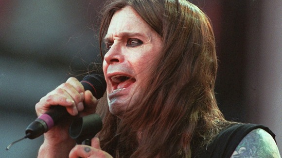 Ozzy Osbourne performing with Birmingham band Black Sabbath