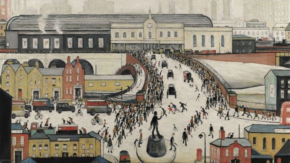 L.S Lowry's Station Approach, Manchester, which has sold at Sotheby's.