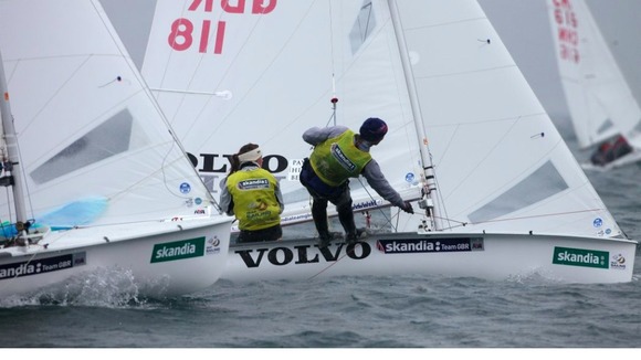 Hannah Mills and Saskia Clark race in Weymouth bay