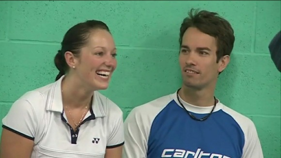 Nathan Robertson and his doubles partner Jenny Wallwork