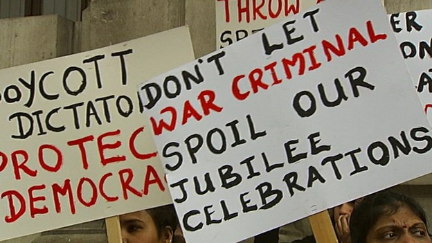 A collection of placards.