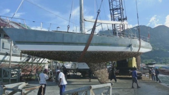 Tracy Edwards' beloved Maiden was found abandoned on an island in the Indian Ocean.