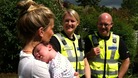 Sophia Clay introduces her baby to the police officers who helped bring her into the world