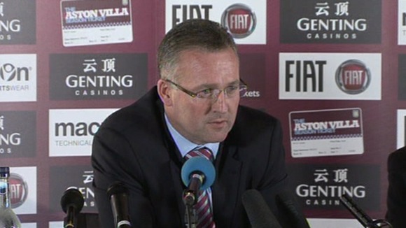 Paul Lambert speaks to the media as the new manager of Aston Villa