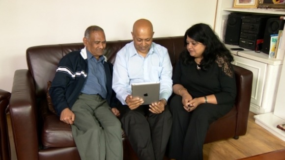 Family on sofa