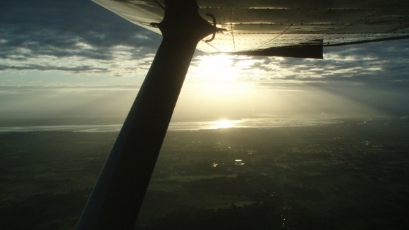 Dawn near the start line, with the Mersey in the background