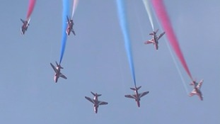 The Red Arrows take off three times a day in Lincolnshire.