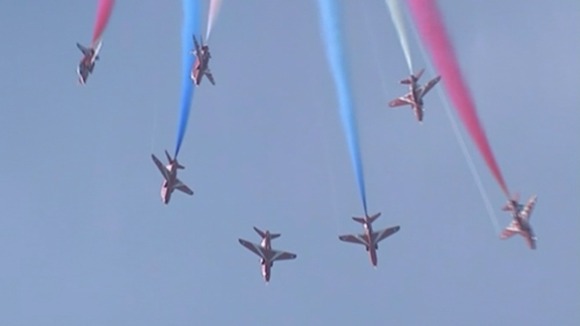 The Red Arrows take off three times a day in Lincolnshire.