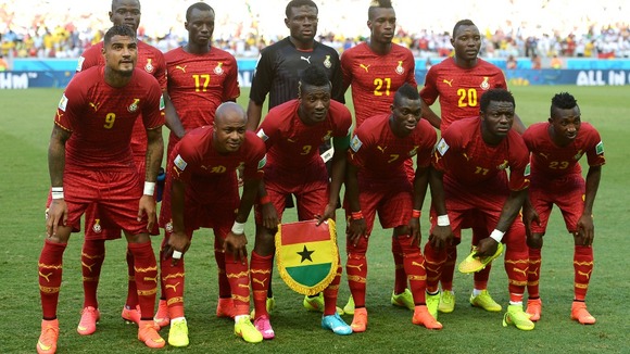 The Ghanaian national side before Saturday's draw with Germany.