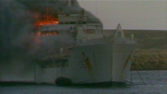 Sir Galahad on fire