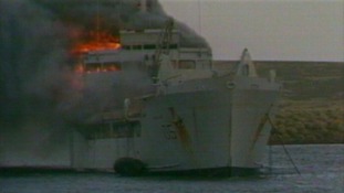Sir Galahad on fire