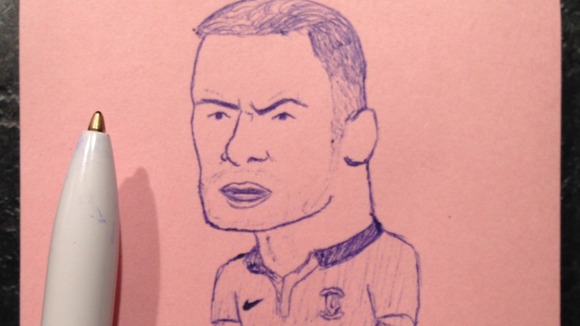 Wayne Rooney is pictured here in this doodle