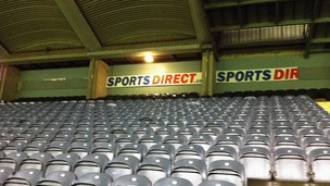 Damage to signs at the newly-named Sports Direct Arena