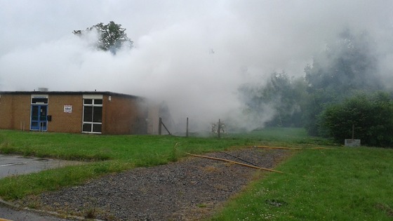 Fire damages school
