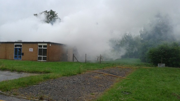 Fire damages school