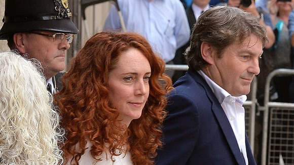 Rebekah Brooks and her husband Charlie Brooks leaving the Old Bailey.