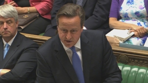 Prime Minister David Cameron addresses MPs at Prime Minister's Questions.