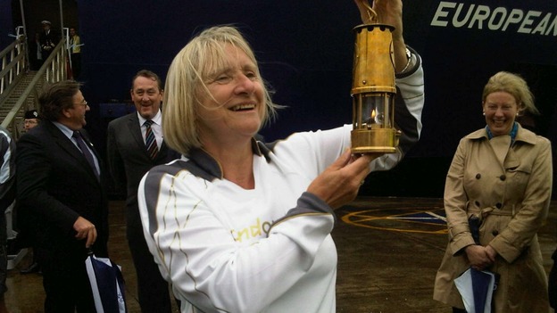 Doreen Bowie with the flame