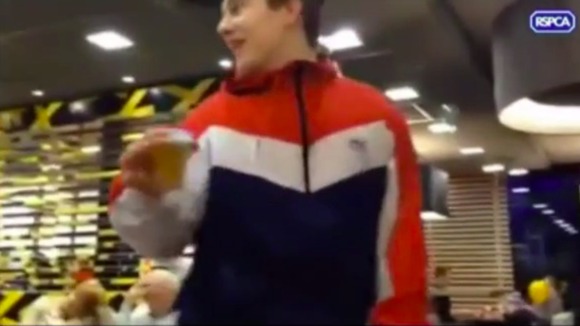 Atkinson swallowed the goldfish in a McDonald's restaurant