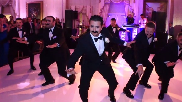 The gang wore moustaches for a Persian dance number.