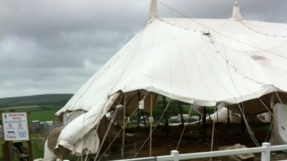 Damaged marquee