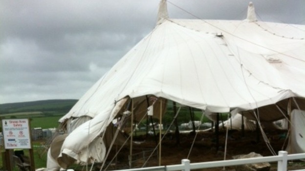 Damaged marquee