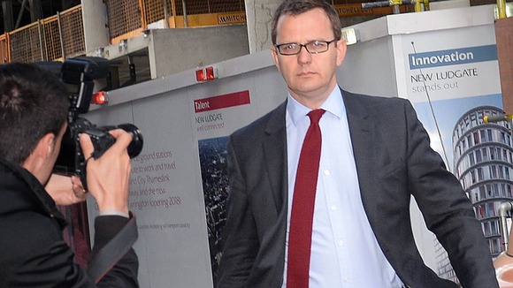 Andy Coulson outside the Old Bailey in London.