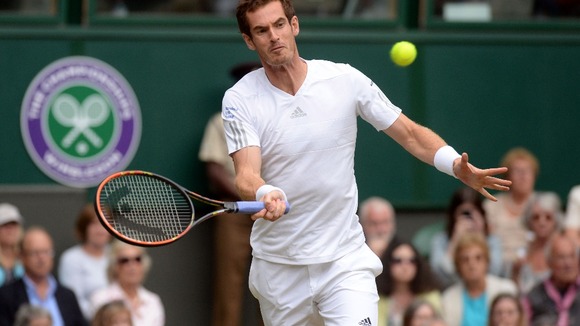 Andy Murray in action against South Africa's Kevin Anderson.