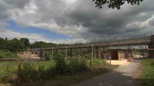 The bridge links Ovingham and Prudhoe in Northumberland.