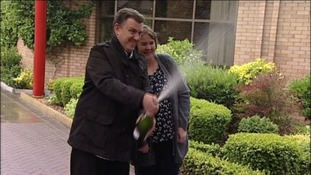 Champagne celebrations for John and Karen Ord