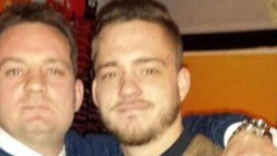 Tommy Main, pictured right with his brother Roy, died at a party in London on Sunday.