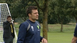 Norwich City defender Russell Martin at Colney training centre